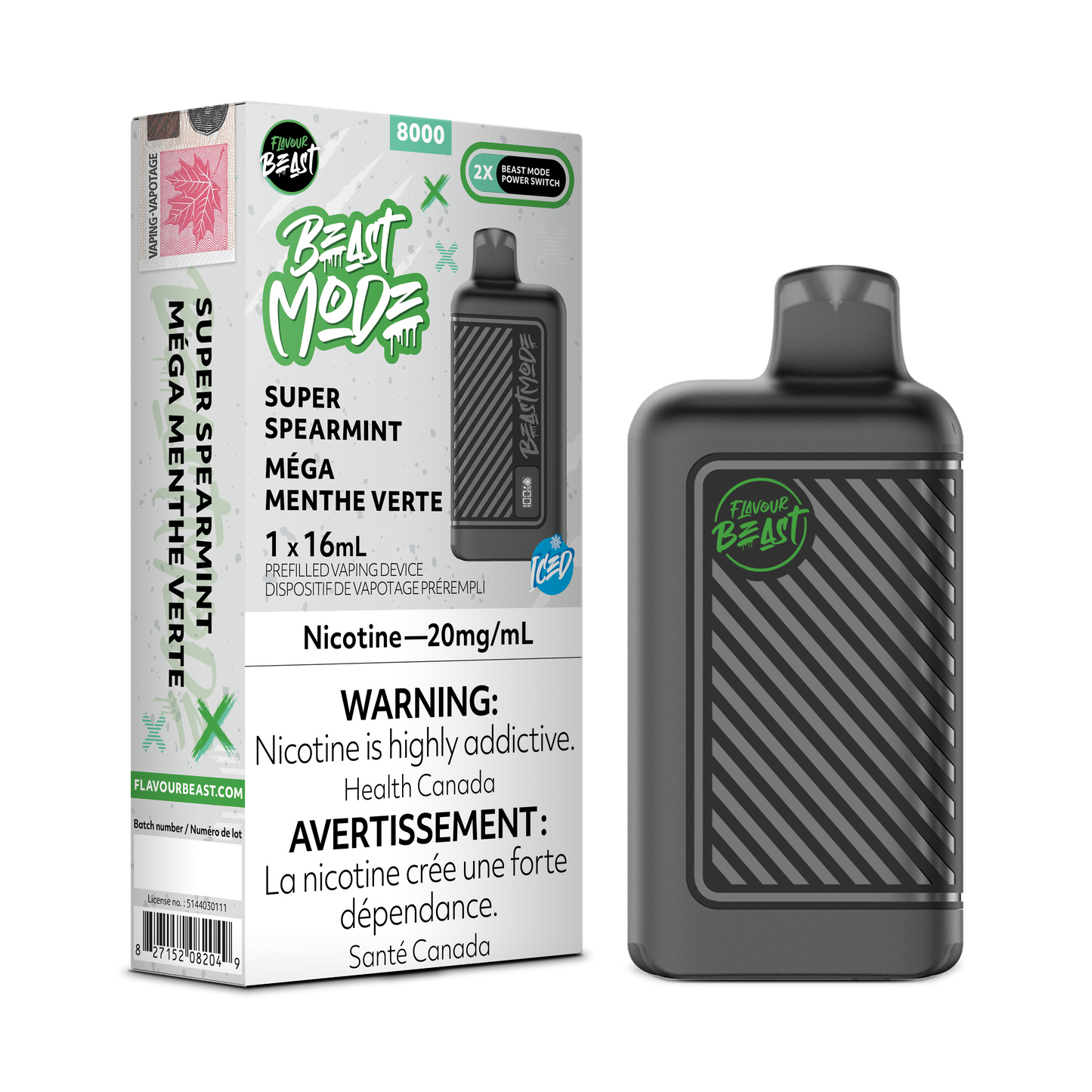 Flavour Beast Beast Mode 8K Disposable - Super Spearmint Iced